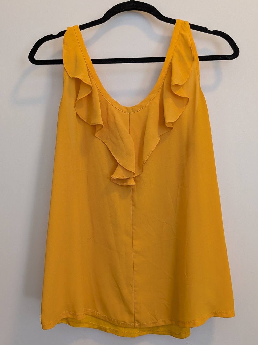 Express Ruffle V-Neck Camisole — Mustard Yellow
